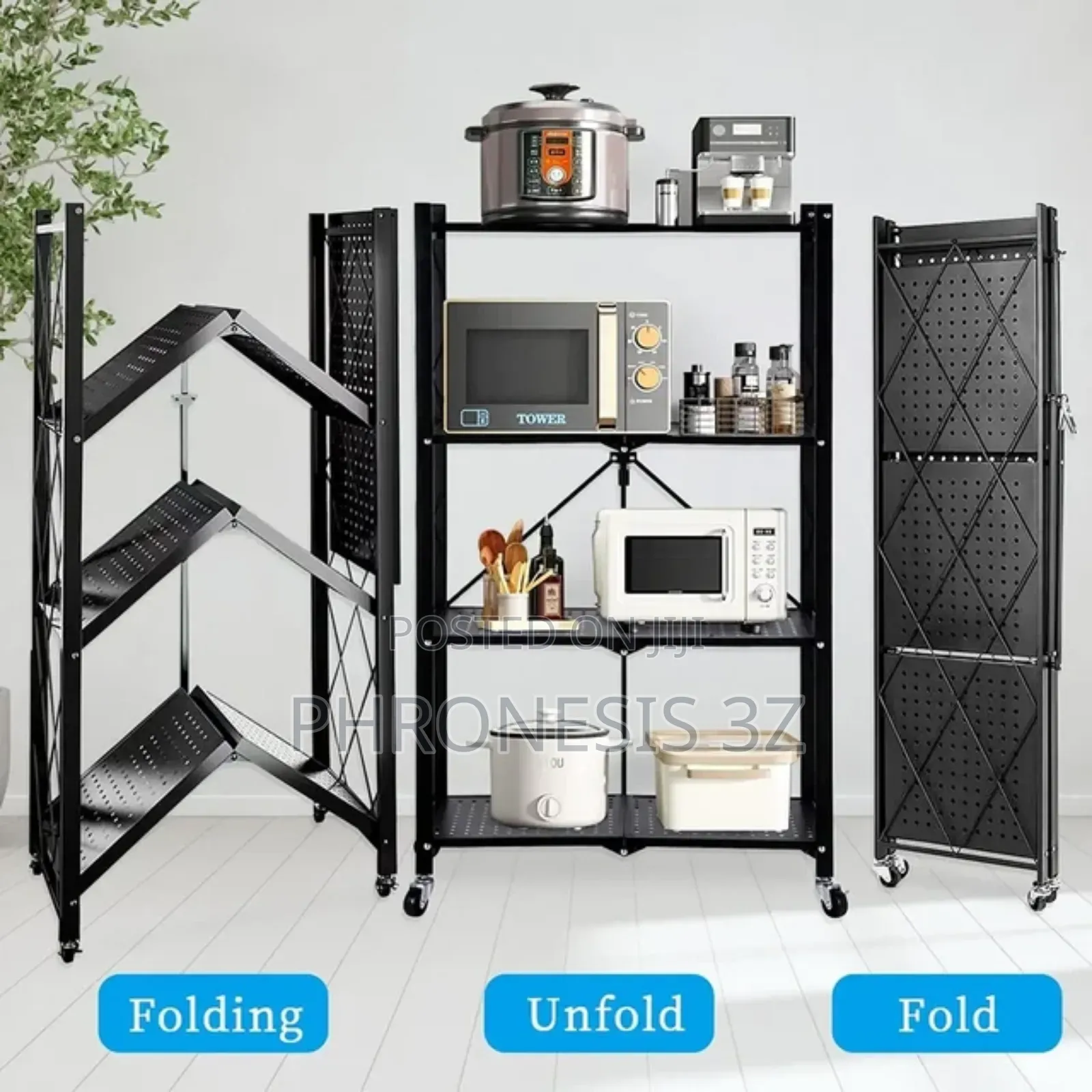 Multifunctional Foldable Metal Shelf