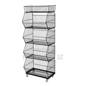 5 Tier Supermarket Wire Snack Rack / Chips Stand
