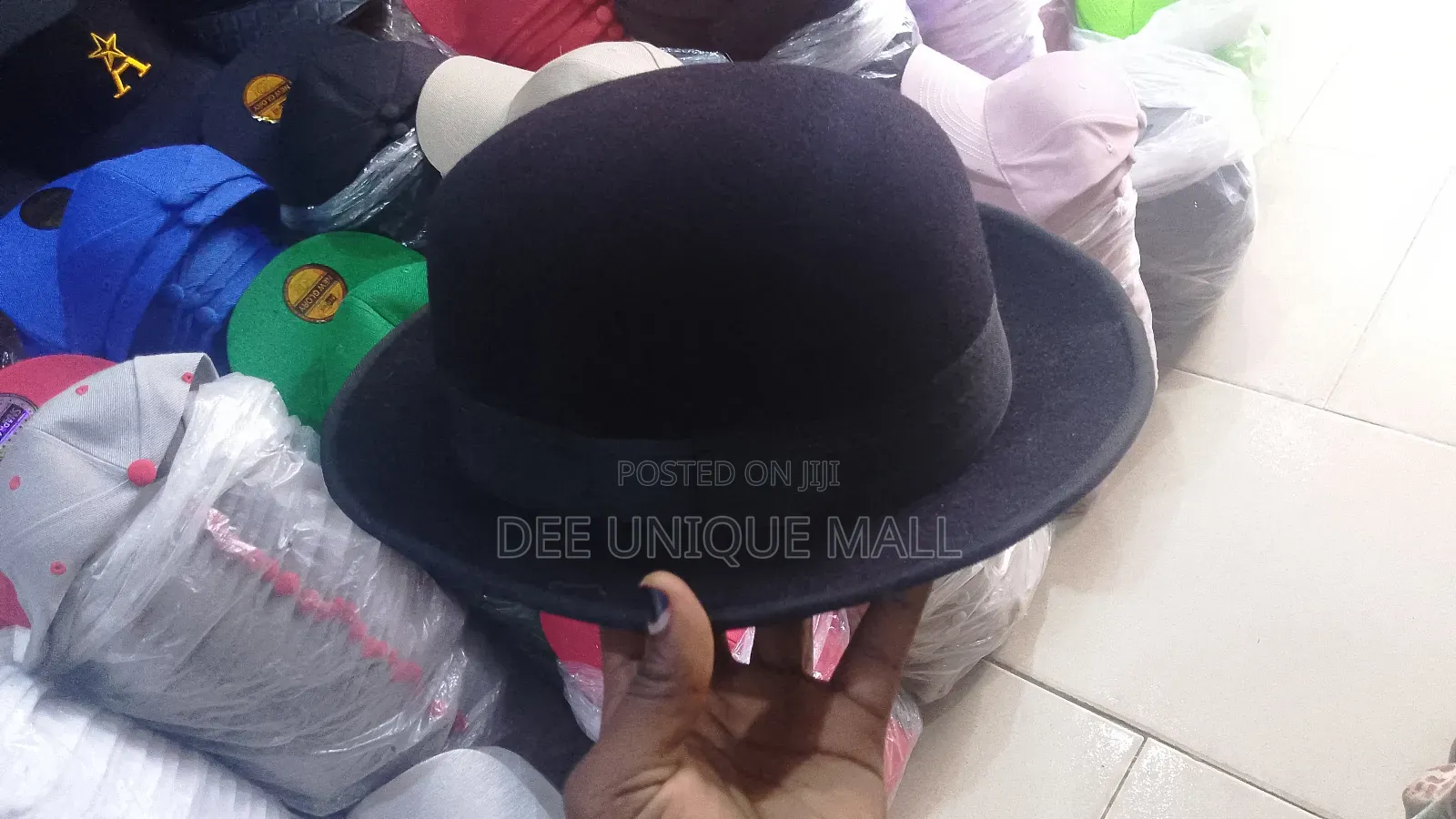 Cabaret Showgirl Black Bowler Hat