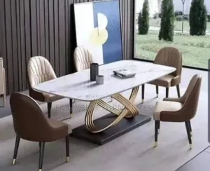 Standard Quality Marble Dinning Set, 6 Seaters.