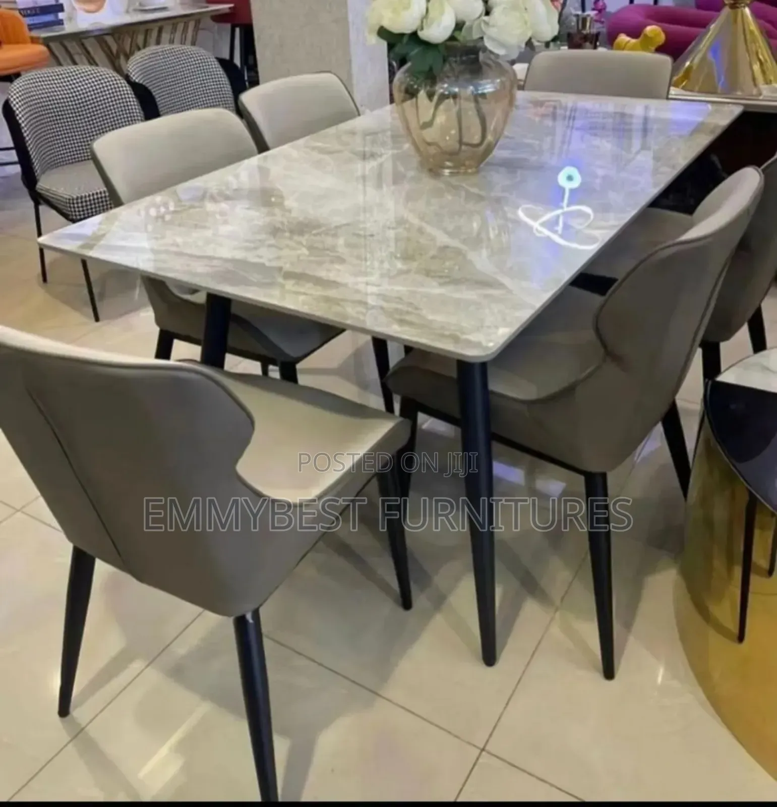 Standard Quality Marble Dinning Sets, 6 Seaters.