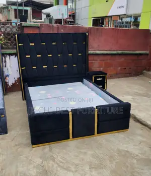 Quality 4.5 by 6 Upholstery Wooden HDF Bedframe and a Padded Drawer