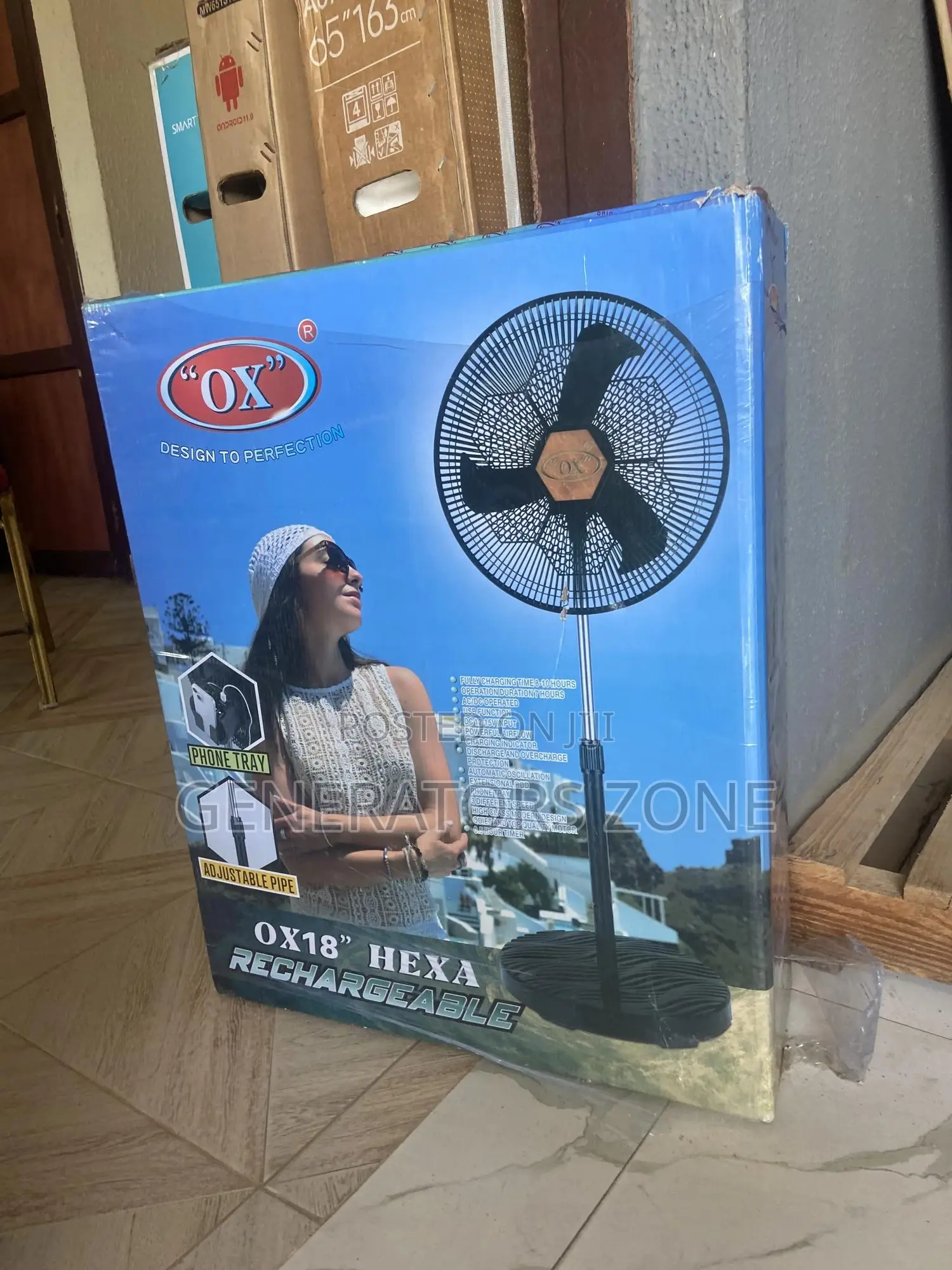 Extensional Rod OX Hexa Rechargeable 18" Standing Fan