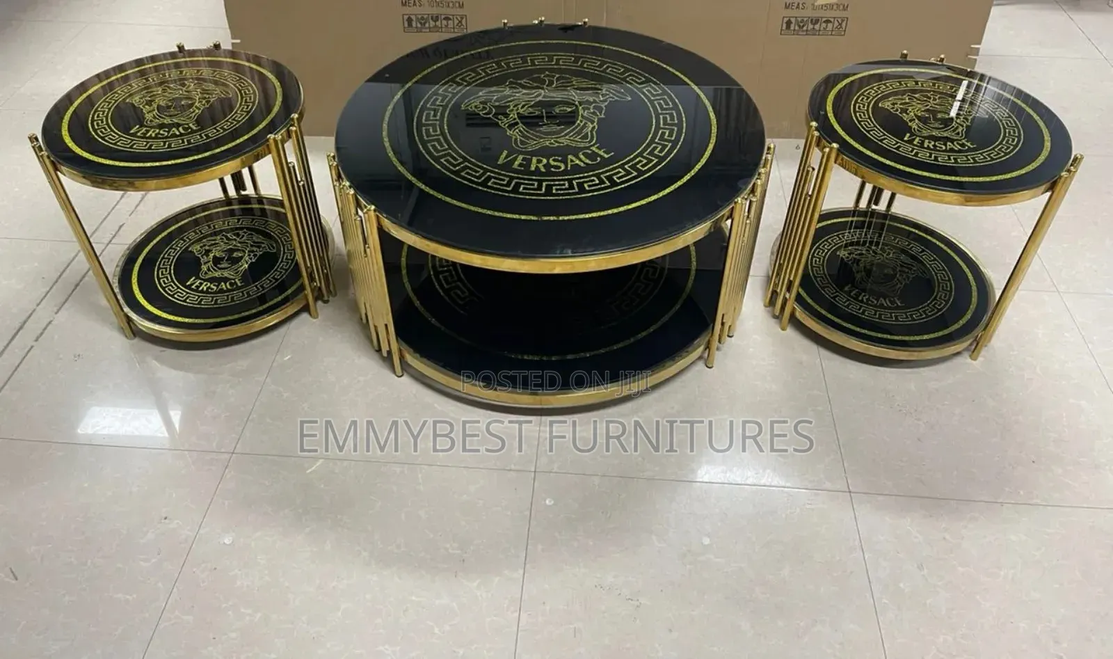 Brand New Center Table With Two Side Stools.