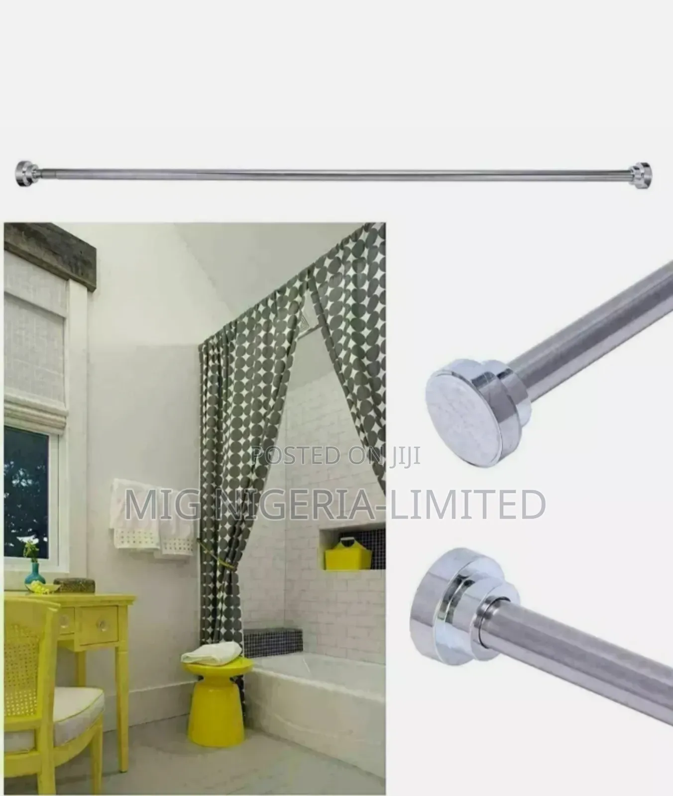 110cmx200cm Telescopic Shower Curtain Adjustable Pole in Lekki - Home ...
