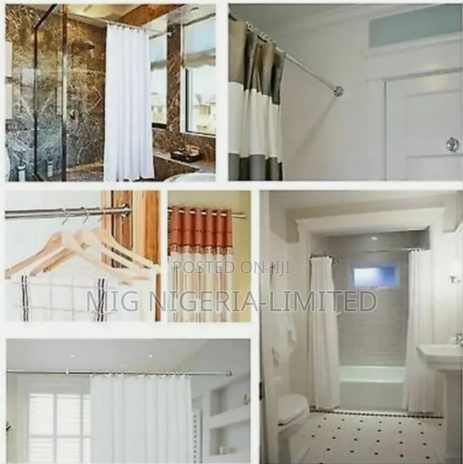 110cmx200cm Telescopic Shower Curtain Adjustable Pole