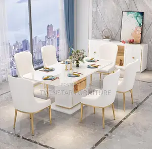 New Modern Luxury Marble Top Dinning Table Set