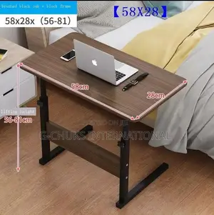 6" Solid-top Height Adjustable Mobile Laptop Desk Cart Table