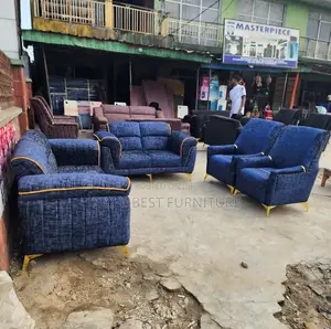 Complete Set of Quality Padded Upholstery Fabric Sofa Chairs