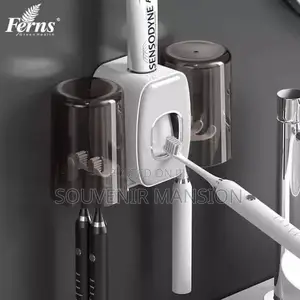 Wall Mounted Toothbrush Holder and Toothpaste Dispenser