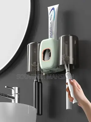 Wall Mounted Toothbrush Holder and Toothpaste Dispenser