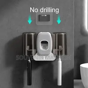 Wall Mounted Toothbrush Holder and Toothpaste Dispenser