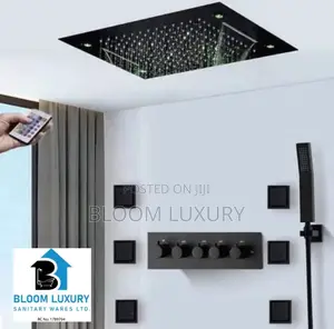 Thermostatic Luxury Rainfall Conduit Shower With Body Jets
