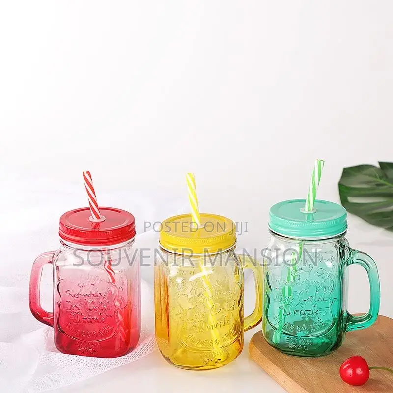 Mason Jar Cup With Straw