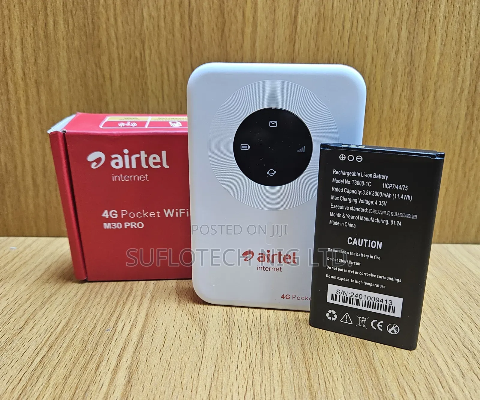 Airtel M30pro 4g Mifi Universal With 3,000mah Battery.