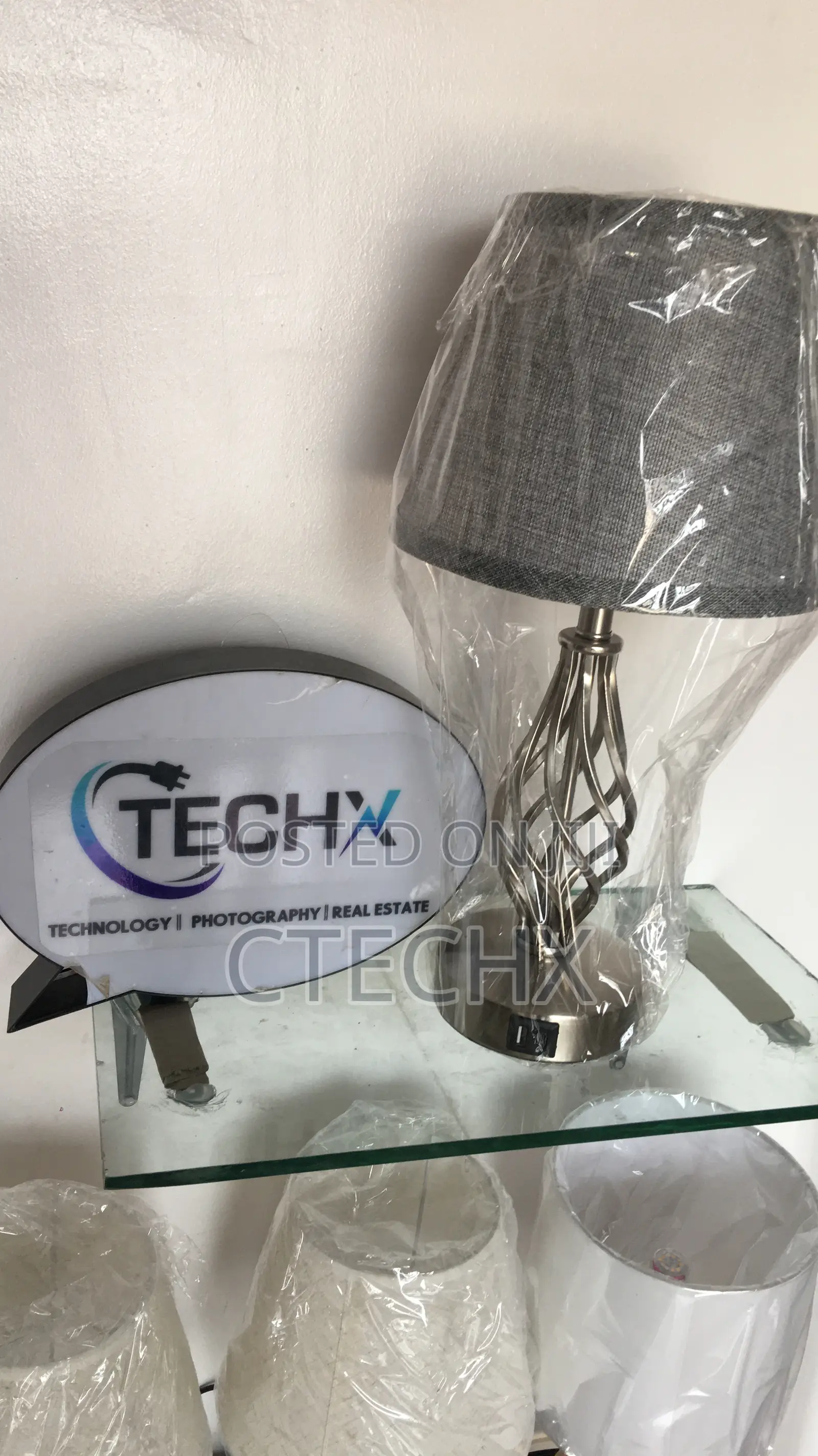 Spiral Cage Base Bedside Lamp. Touch Lamp With USB Charging