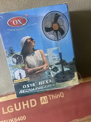 Sleek Modern Design OX Hexa Rechargeable 18" Standing Fan