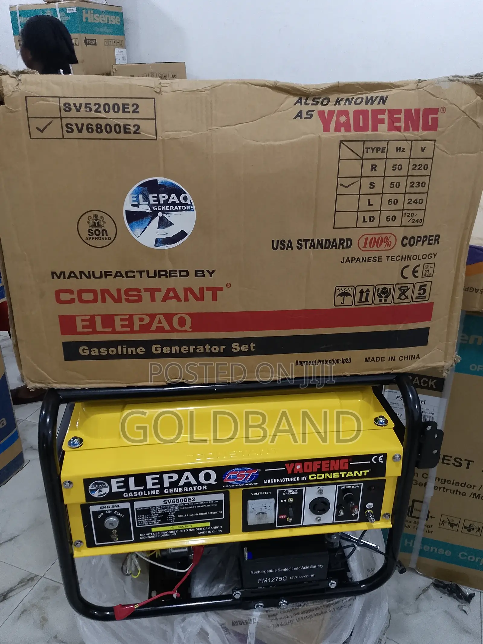 Elepaq Constant 4.5kva Silent Operation Generator Sv6800es