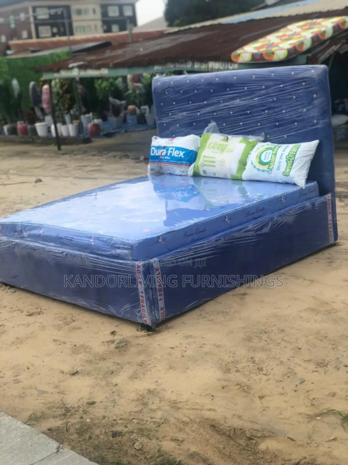 6 by 6 Padded Bed Frame With Mattress