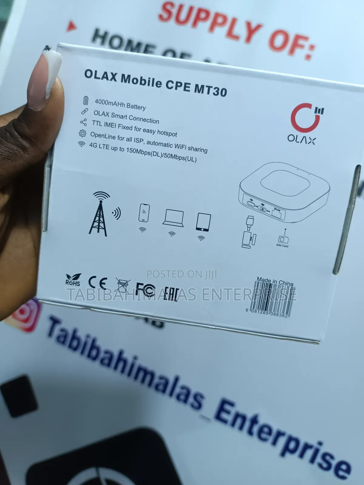 Olax Universal Mt30 Mifi 4000mah Battery