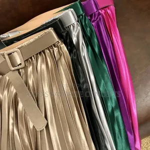 Flare Pleated Skirts (With Belt) by De Majestyles