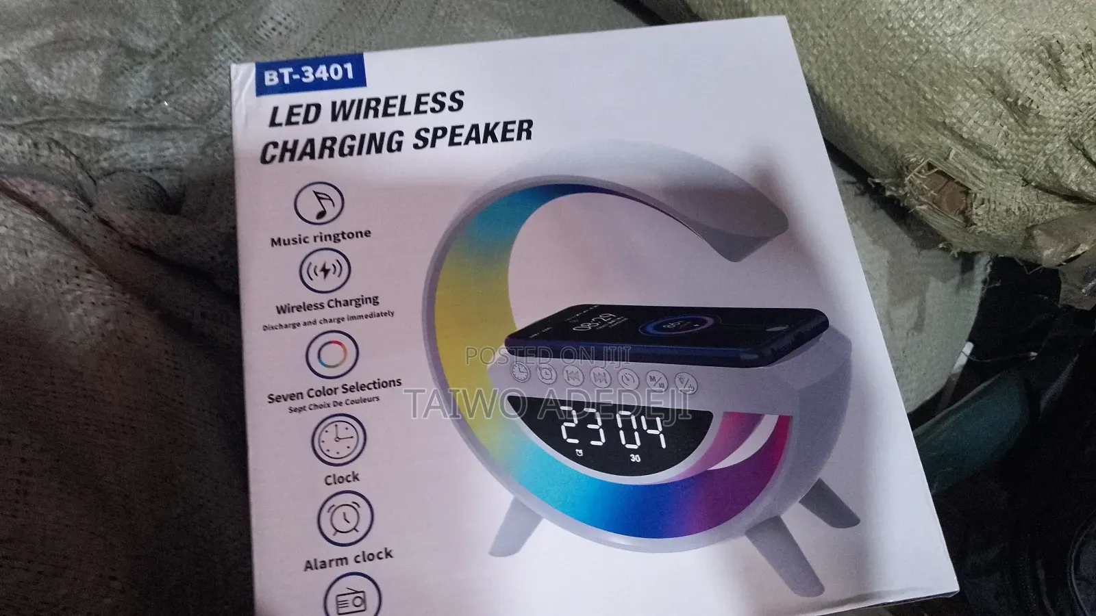Led Wireless Charging Speaker With Alarm Clock