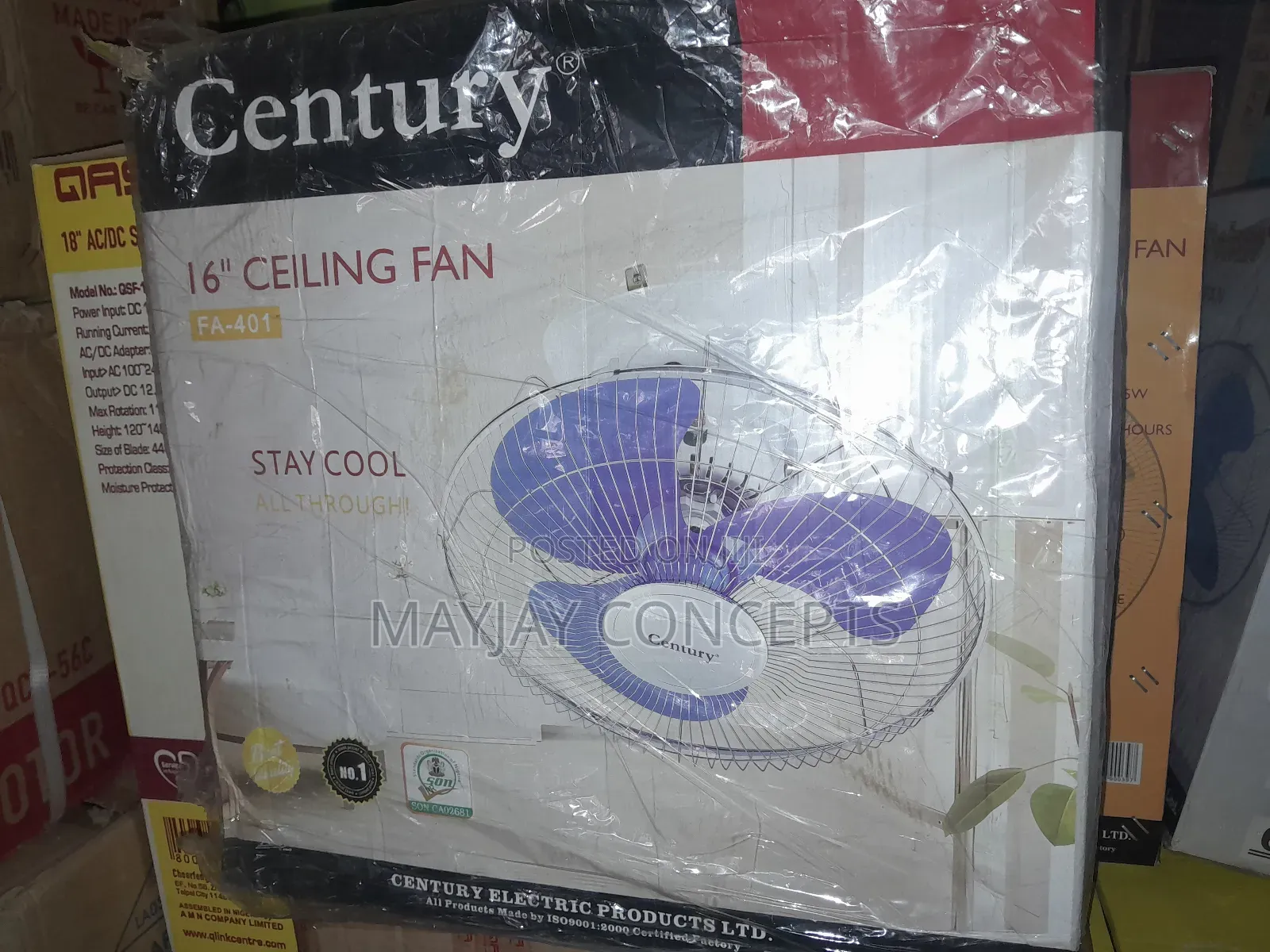 Century 16" Ceiling Orbit Fan With Wall Regulator