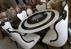 Brand New Standard Quality Rolling Marble Top Dinning Set.