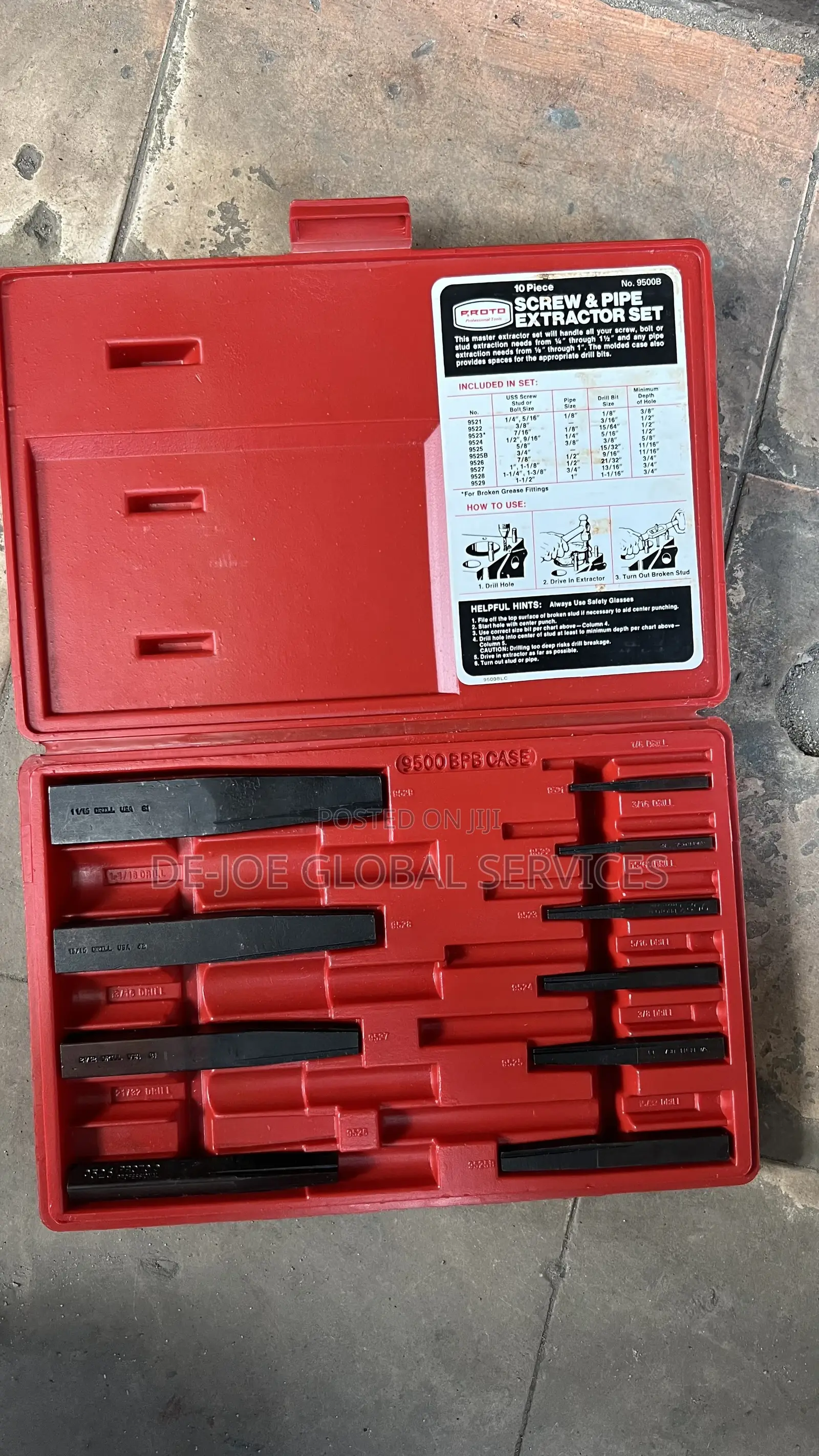 Screw and Pipe Extractor 10pcs Set Proto