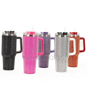 Photo - 40oz Diamond Thermos Cup With Handle 304 Stainless Steel