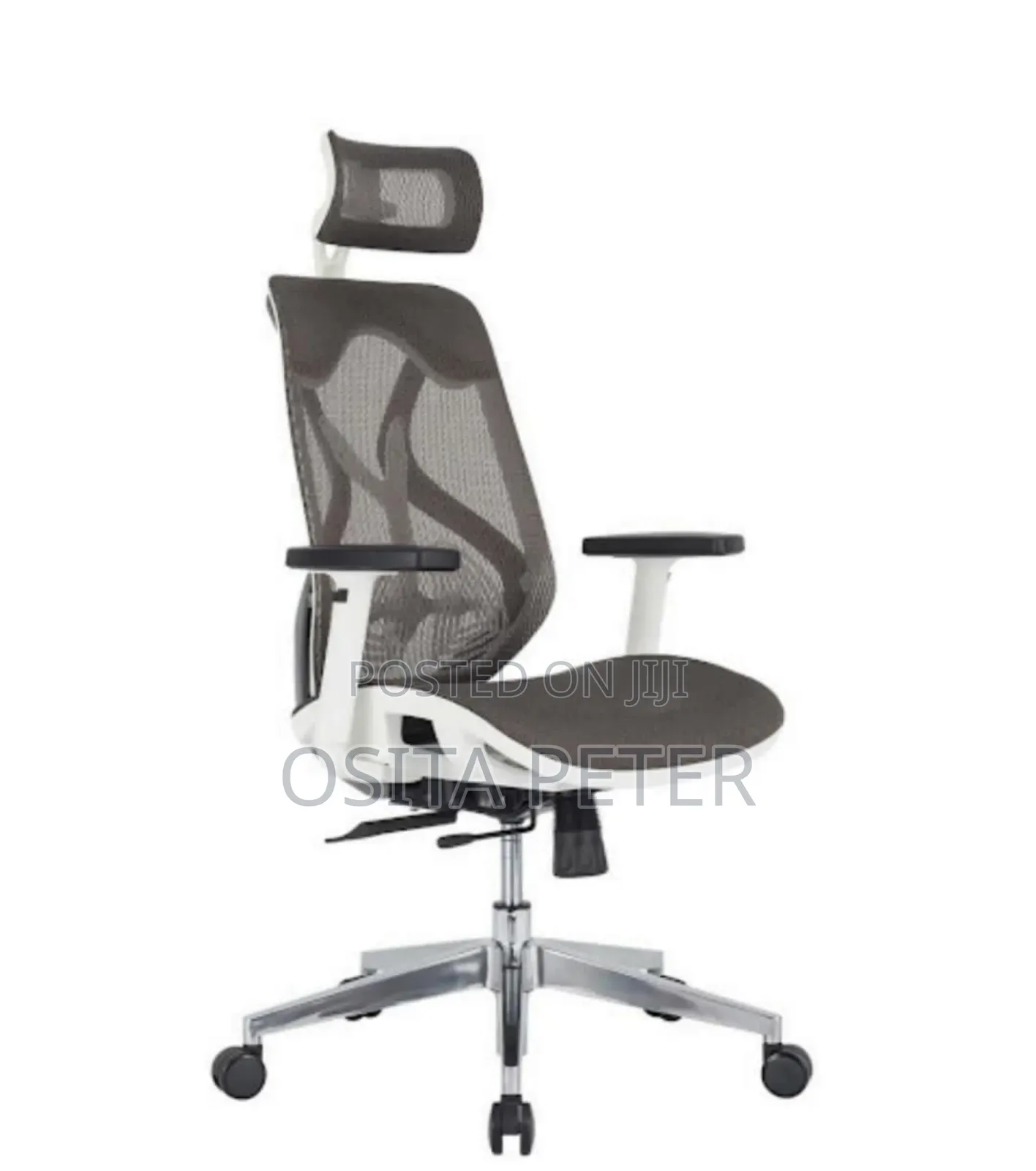 Ergonomic Chair White Back and Front Black, Net Chair