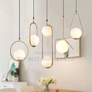 Nordic Metal Glass Single Pendant Lights Dinning Area Lamps