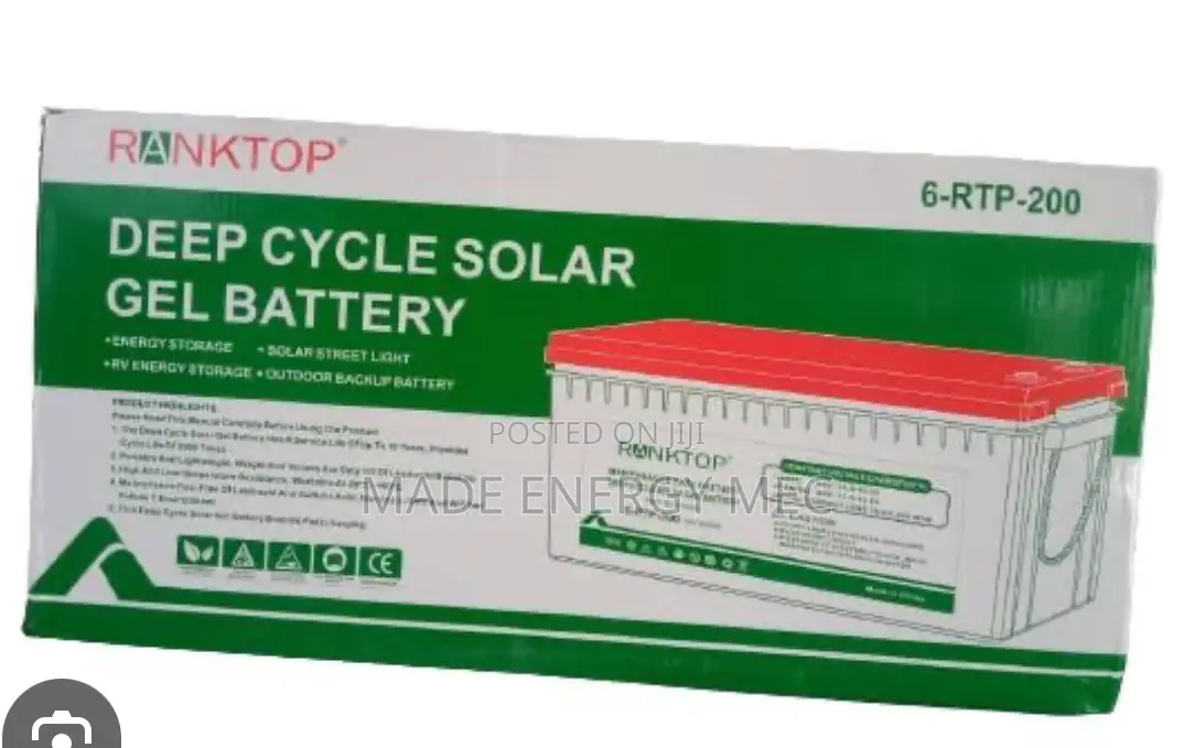 Ranktop Deepcycle Solar Gel Battery 100ah