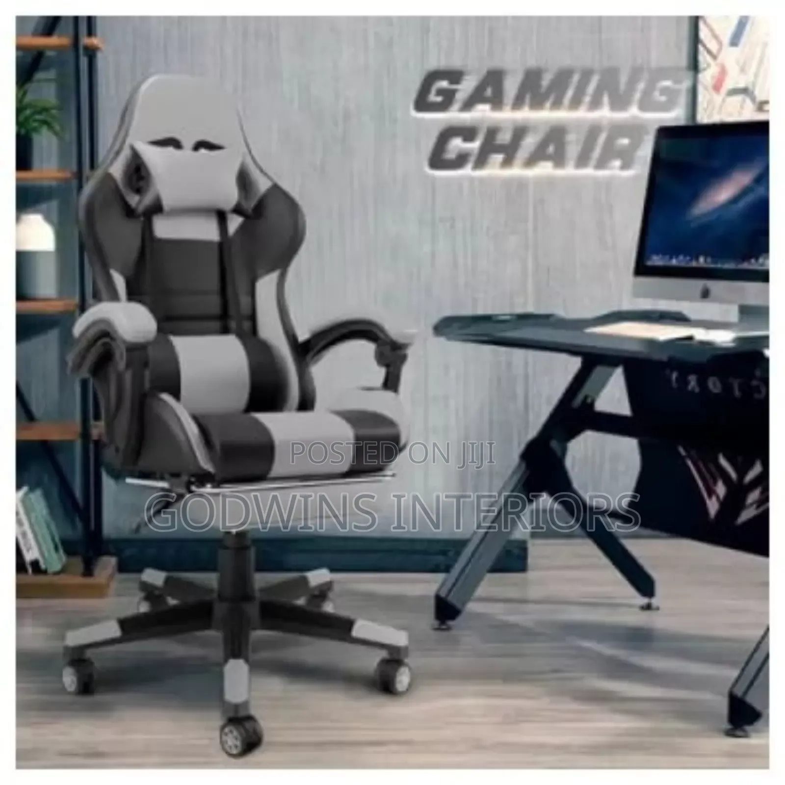 Furgle Pro Computer Racing Gaming Chair - Black Grey