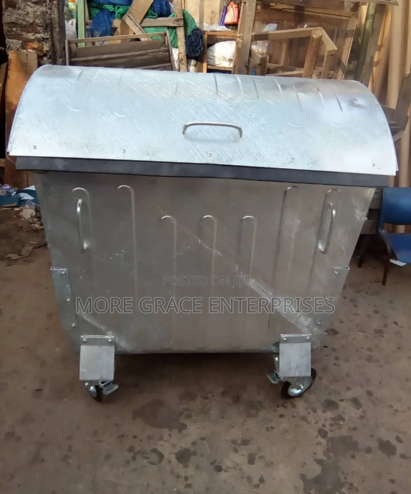 1100 Litres Galvanised Industrial Waste Bin