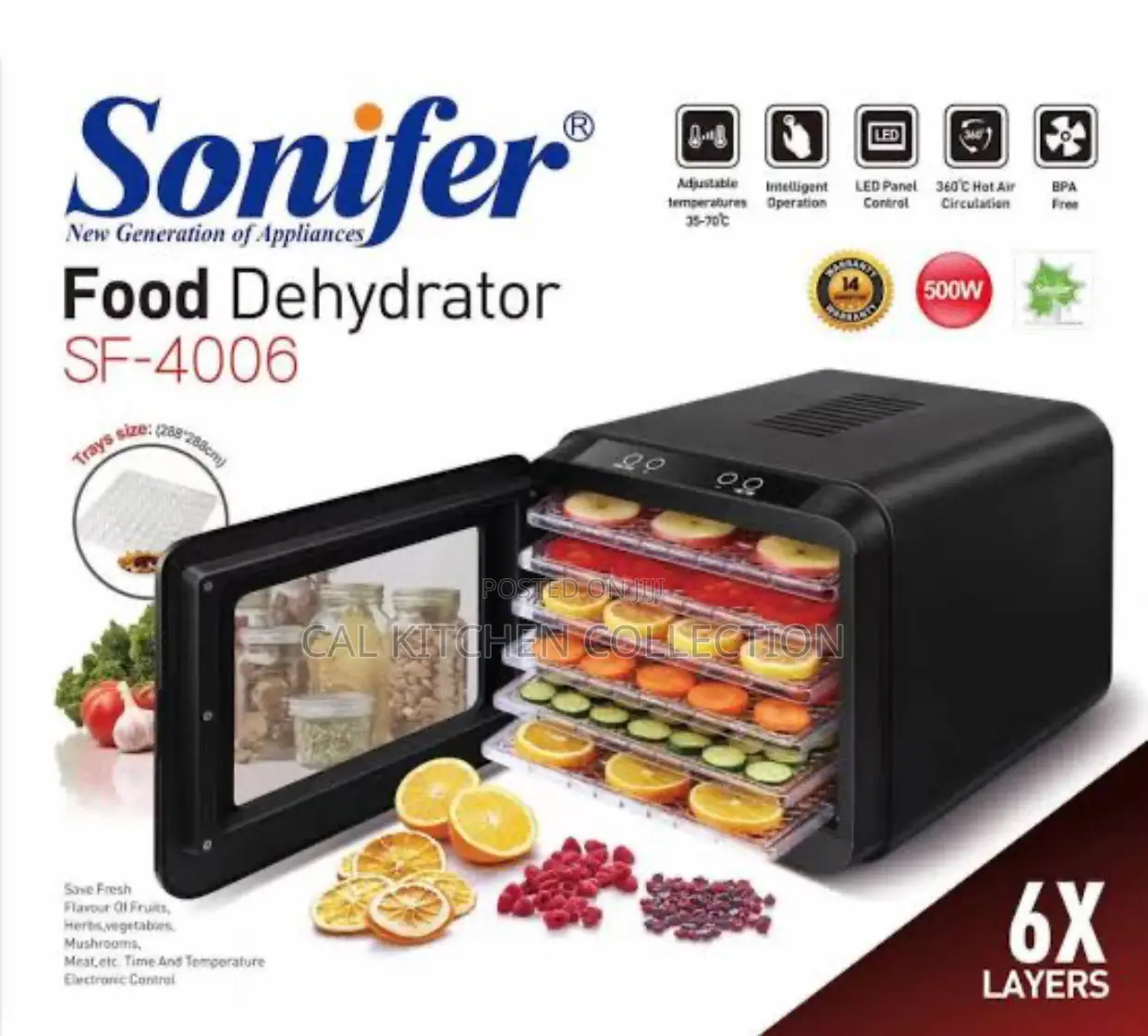 Sonifer 6 Tray Food Dehgdrator