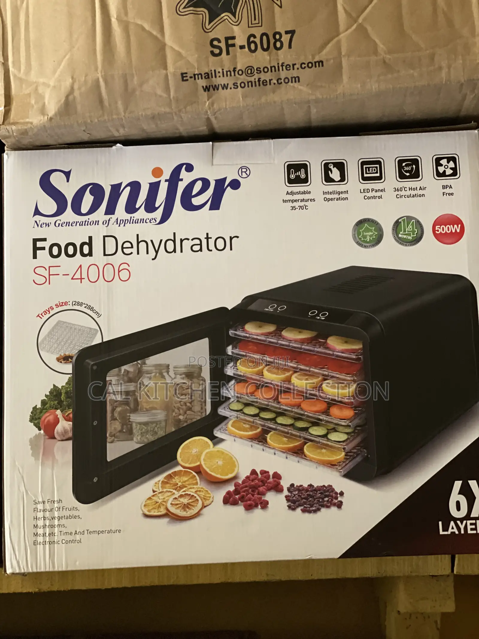 Sonifer 6 Tray Food Dehgdrator