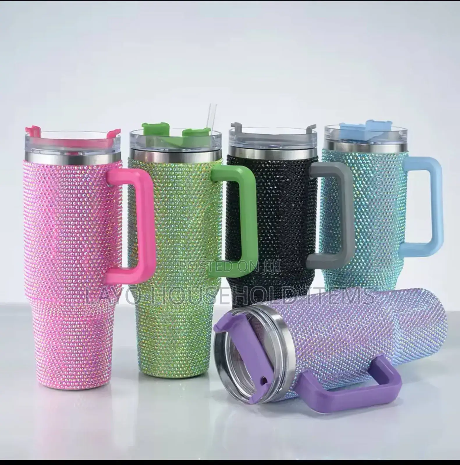 Diamond Thermos Cup With Handle