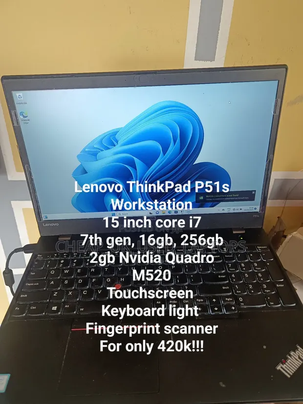 Laptop Lenovo ThinkPad P51s 16GB Intel Core I7 SSD 256GB for sale