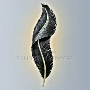 Feather Wall Lamp Leaf Light Black Body