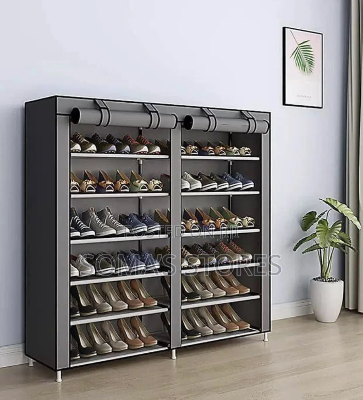 Double Shoe Rack With Cover
