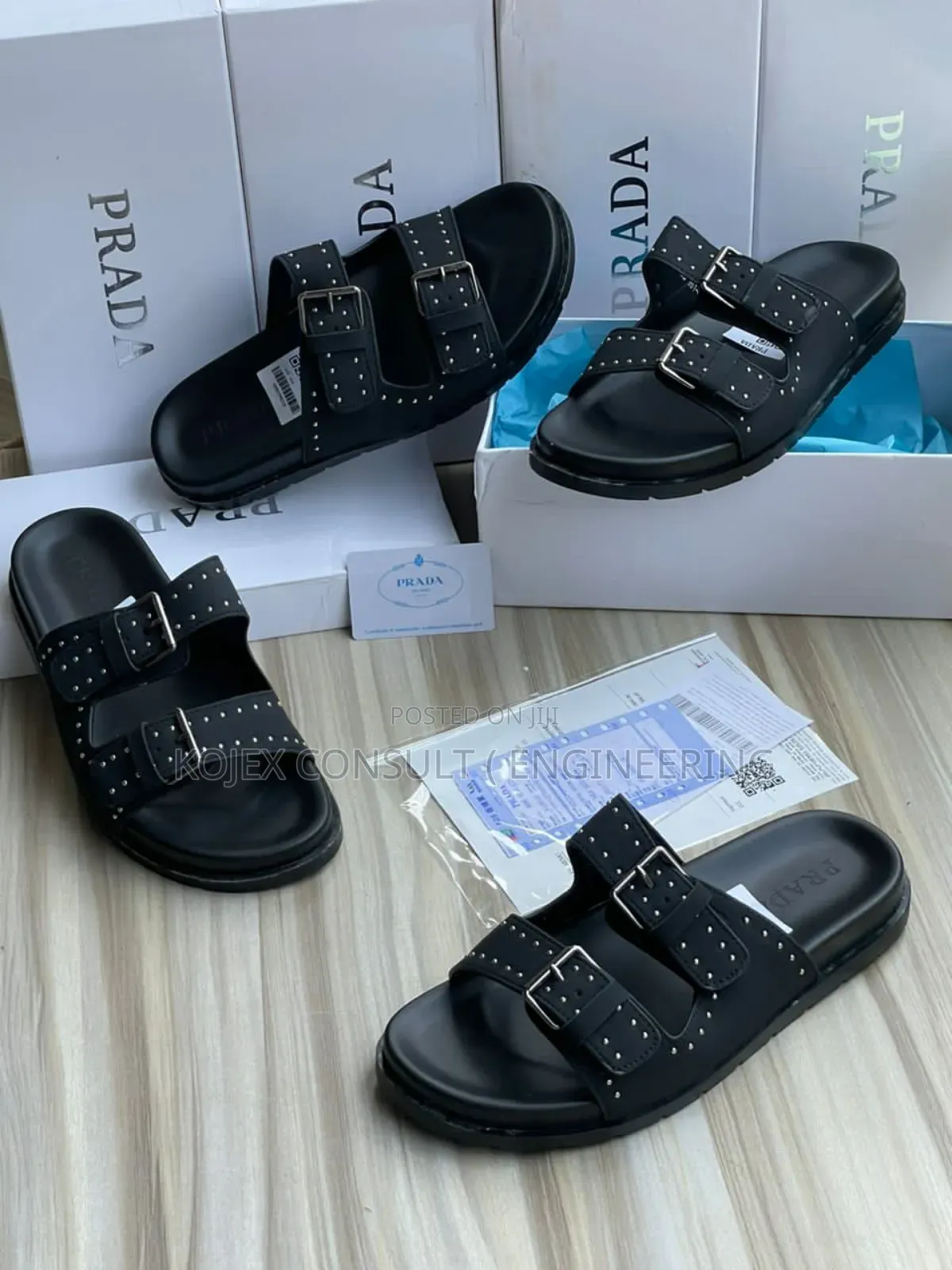 Prada Comfy Leather Slides
