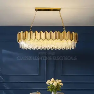 Modern Luxury Shiny Gold Crystal Chandelier Living Room Ligh