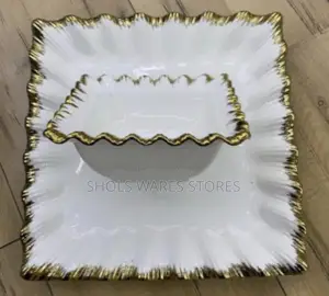 12 Pieces Quality Luxury Gold Plate Set-Square