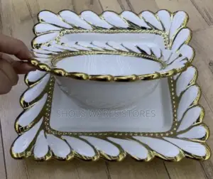 11 Pieces Quality Luxury Gold Plate Set_leafy