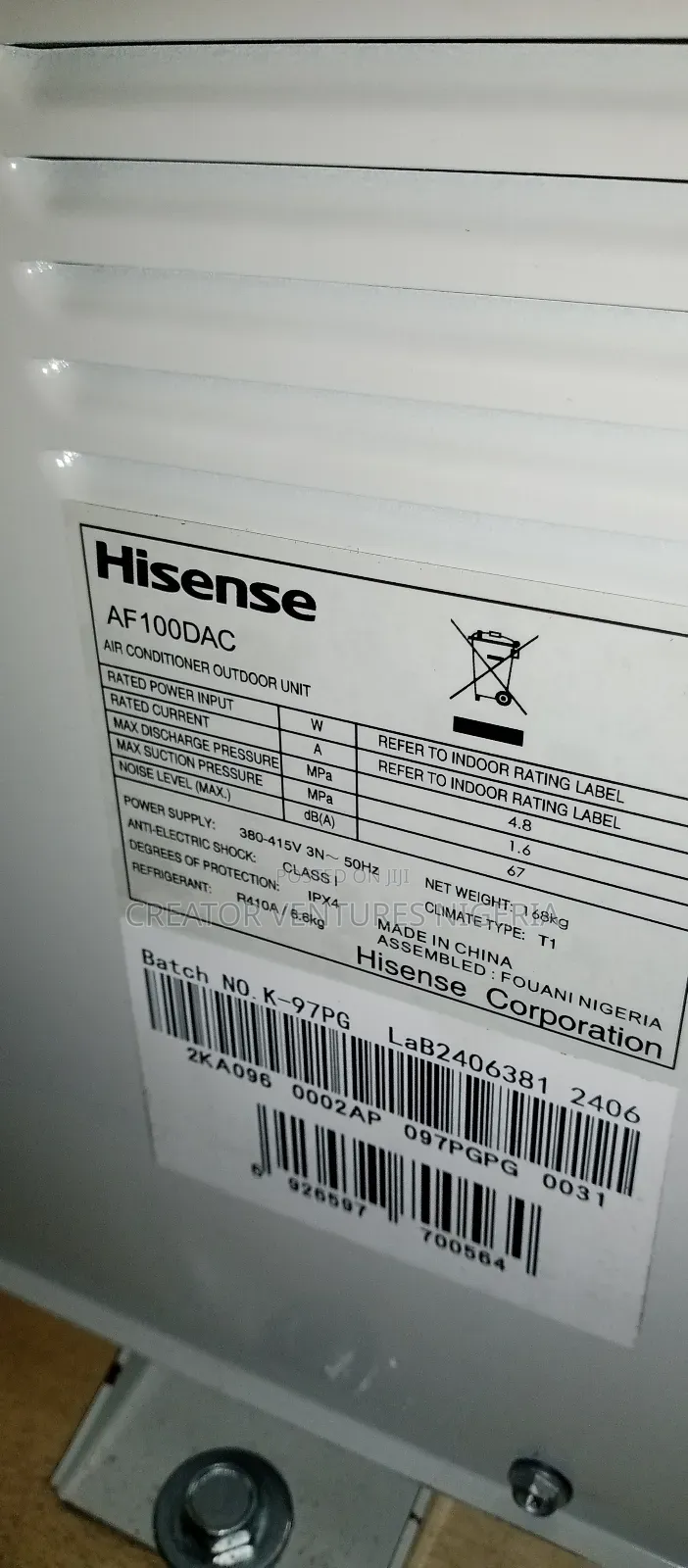 Hisence 10 Tons Floor Standing Package Unit Ac,Fast Cooling