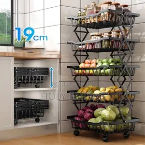 5 Step Fruit and Vegetable Baskets for Kitchen Floor-Mounted