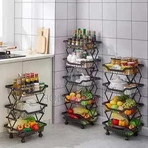 5 Step Fruit and Vegetable Baskets for Kitchen Floor-Mounted