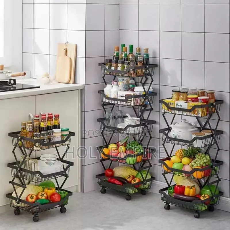5 Step Fruit and Vegetable Baskets for Kitchen Floor-Mounted
