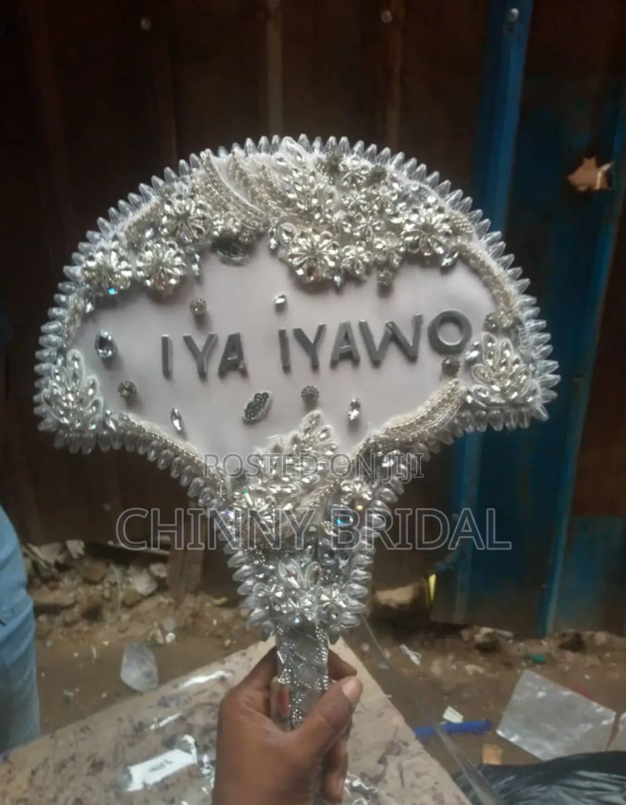 Silver Colour Hand Fan